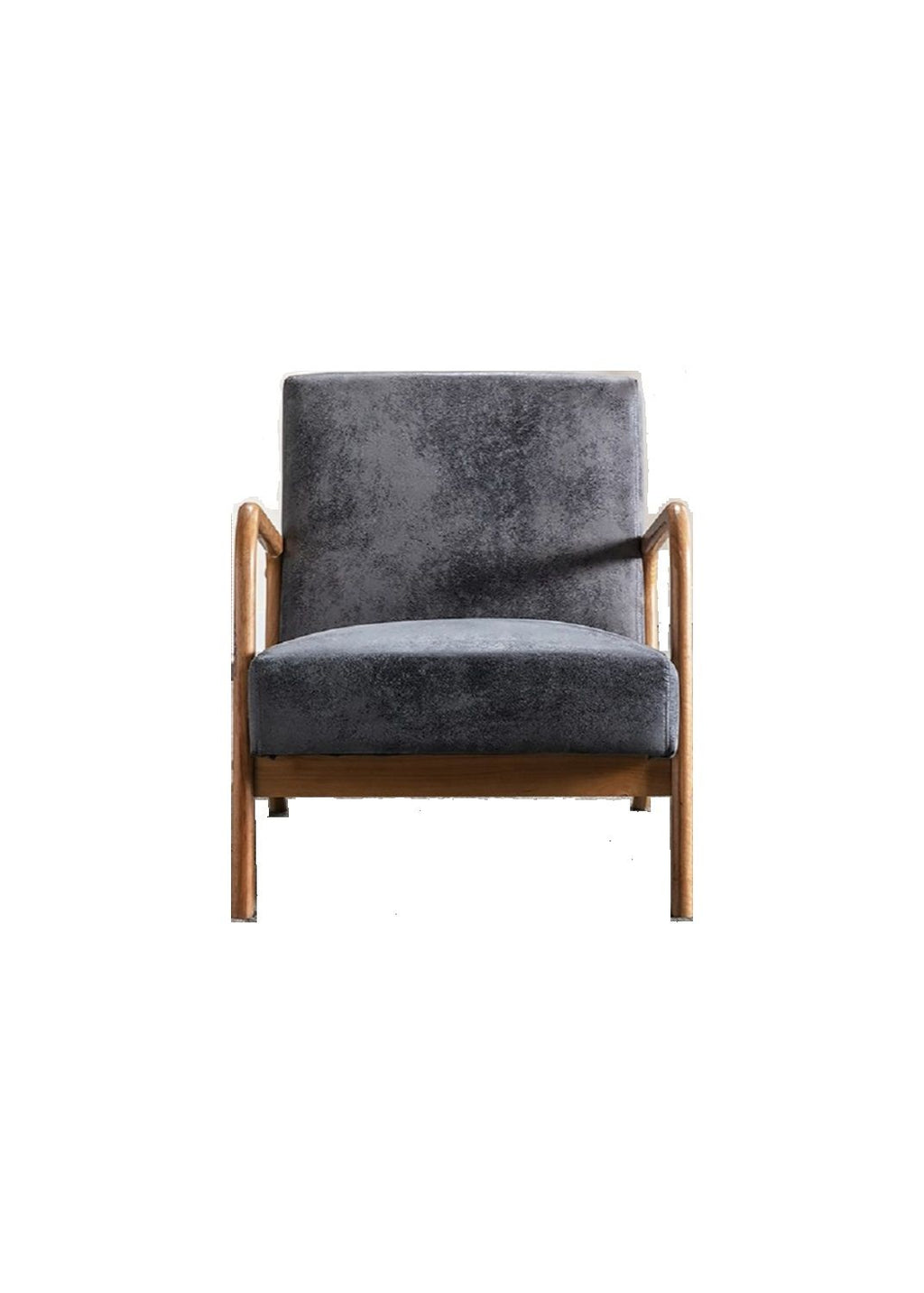 Classic Mid-Century Accent Chair with Open Wood Frame & Plush Cushioning