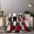 Sunset Maple Farmhouse Plaid Throw Blanket