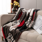 Sunset Maple Farmhouse Plaid Throw Blanket