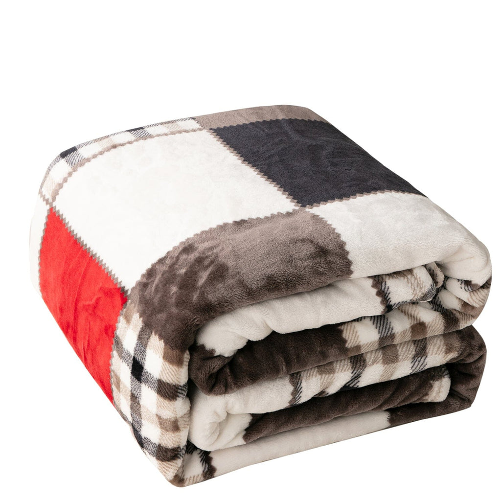 Sunset Maple Farmhouse Plaid Throw Blanket