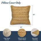 Natural Jute Braided Pillow Cover