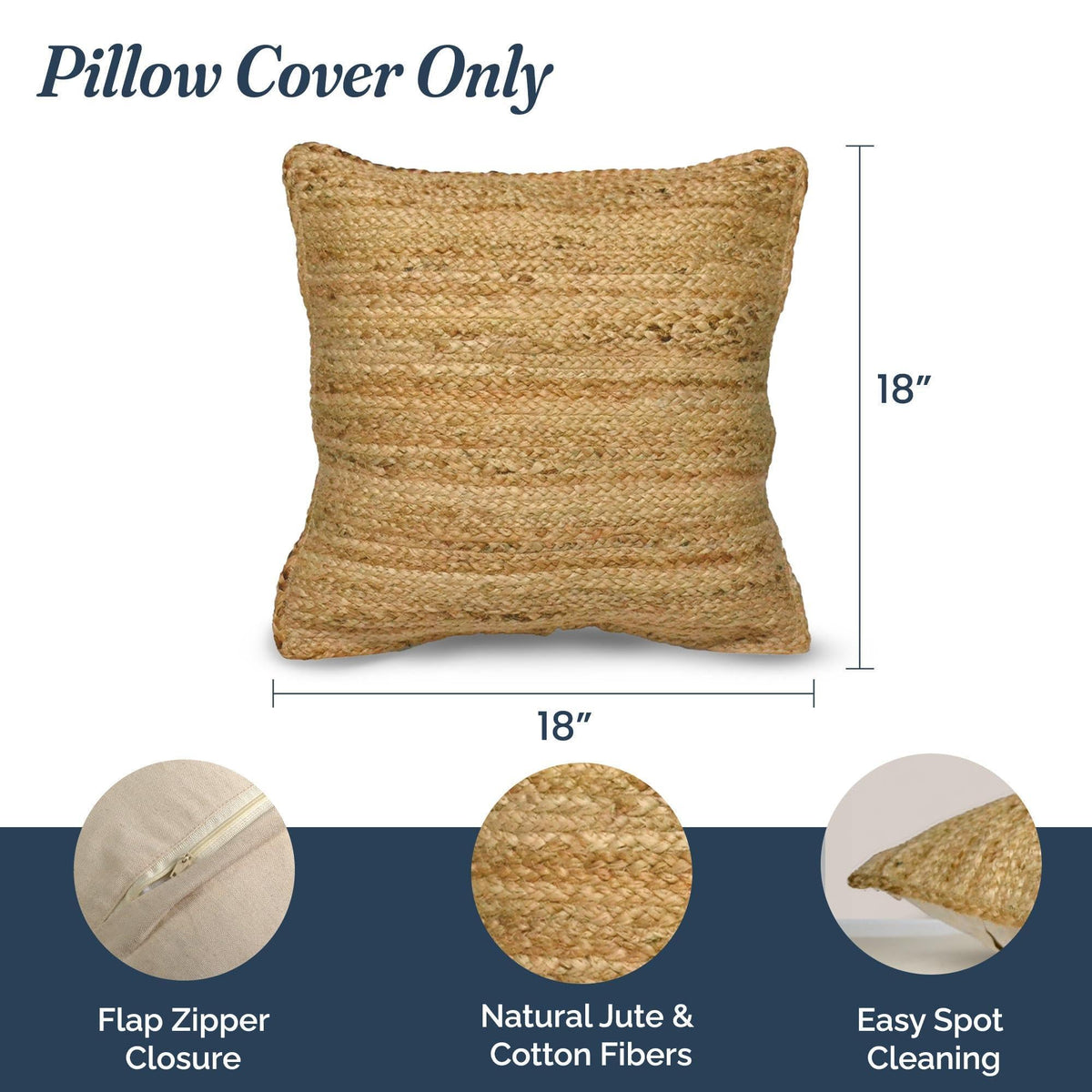 Natural Jute Braided Pillow Cover