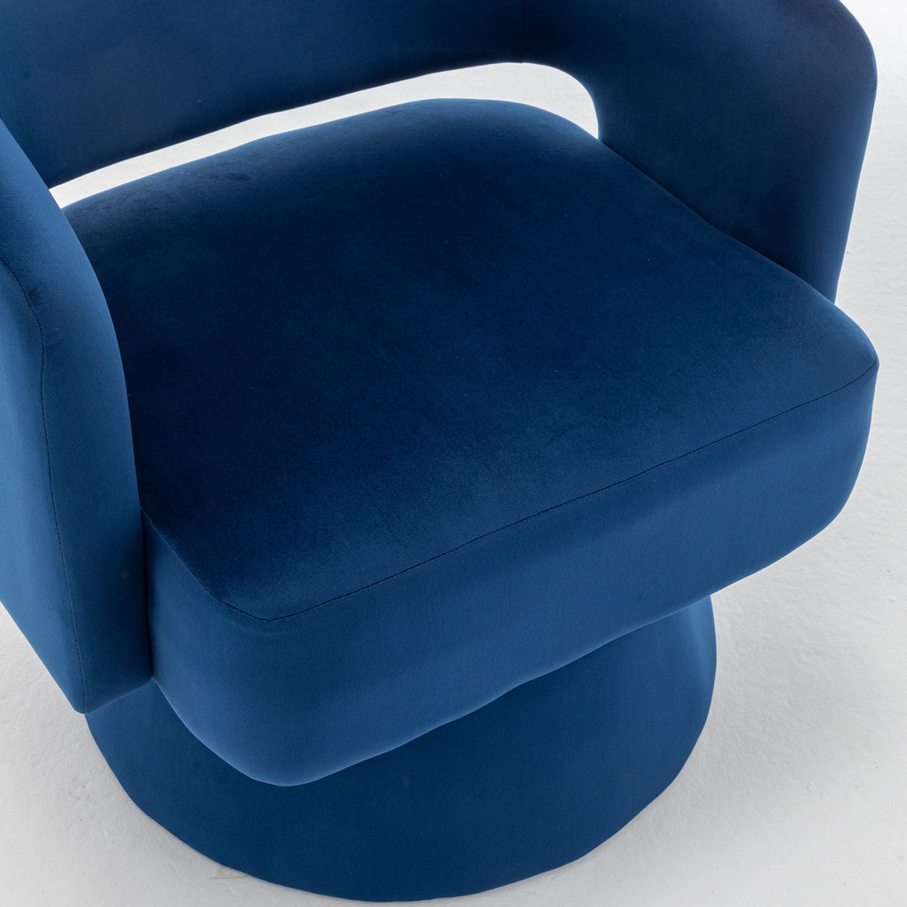 Velvet 360° Swivel Barrel Accent Chair