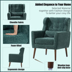Modern Chenille Accent Armchair with Lumbar Pillow