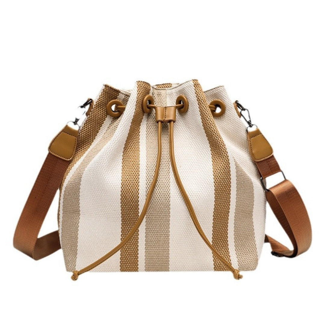 Vintage Canvas Crossbody Bucket Bag
