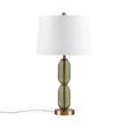 Faceted Green Glass Table Lamp