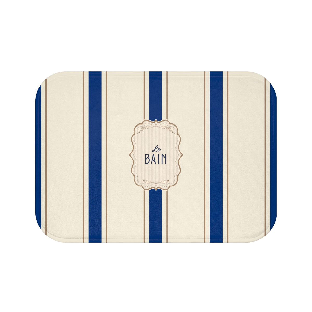 Le Bain Classic Striped Bath Mat, SEA BLUE,  French Bathroom Decor