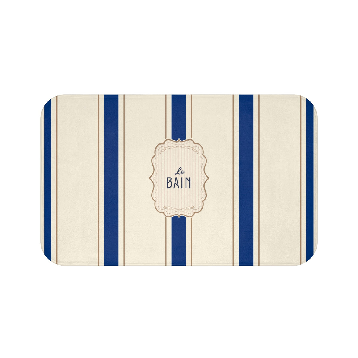 Le Bain Classic Striped Bath Mat, SEA BLUE,  French Bathroom Decor