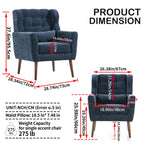 Modern Chenille Accent Armchair with Lumbar Pillow