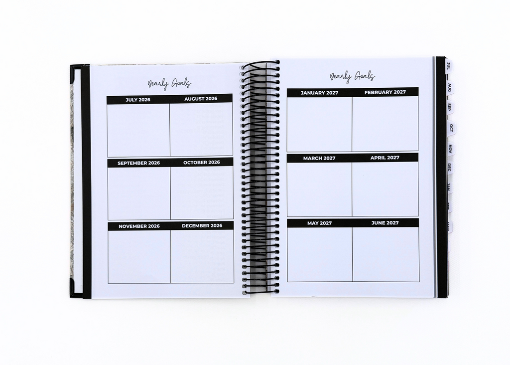 2026-2027 Black Leather Look Daily Planner