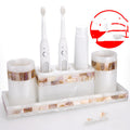 Shell-Inspired Resin Bathroom Accessory Set