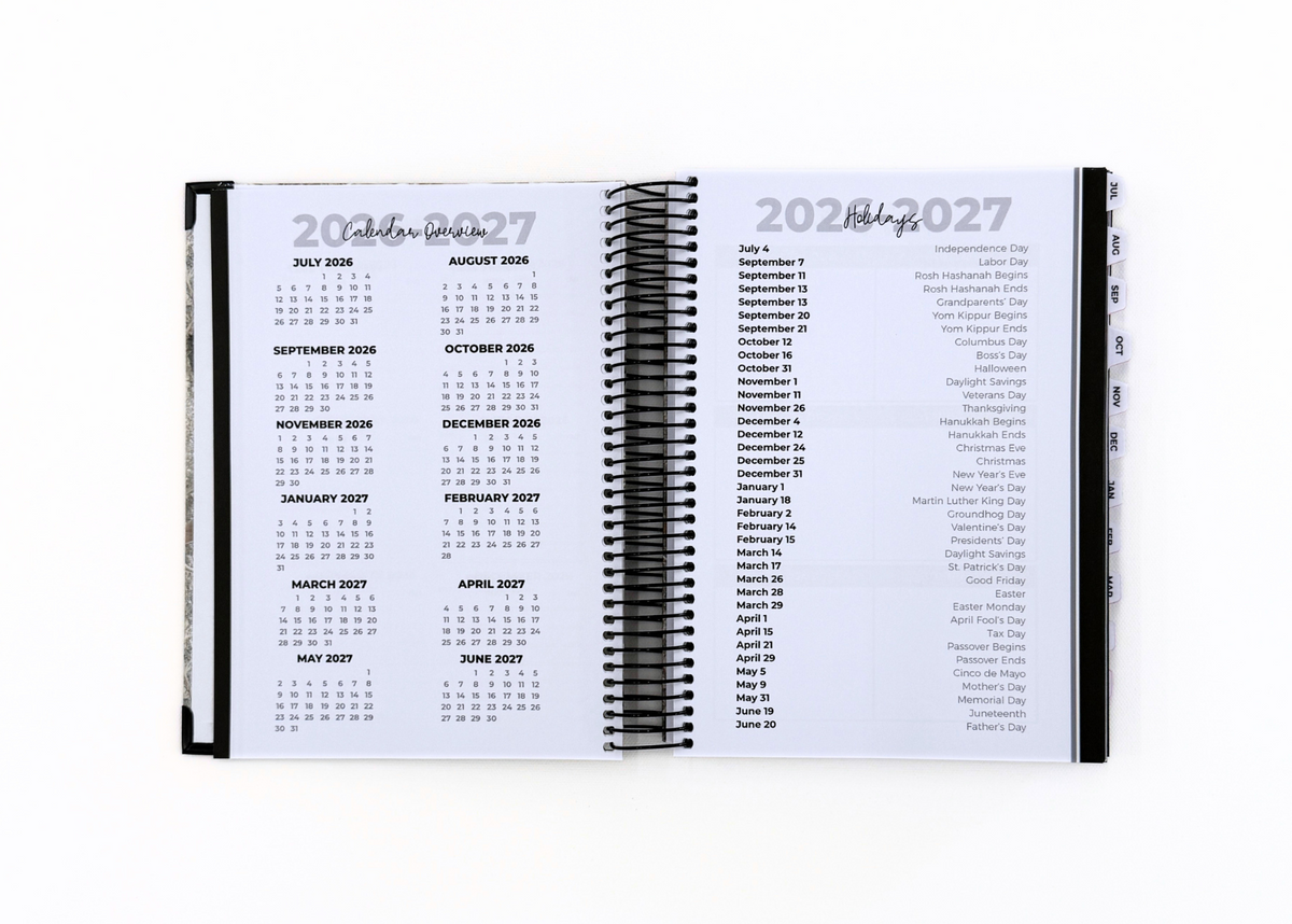 2026-2027 Black Leather Look Daily Planner