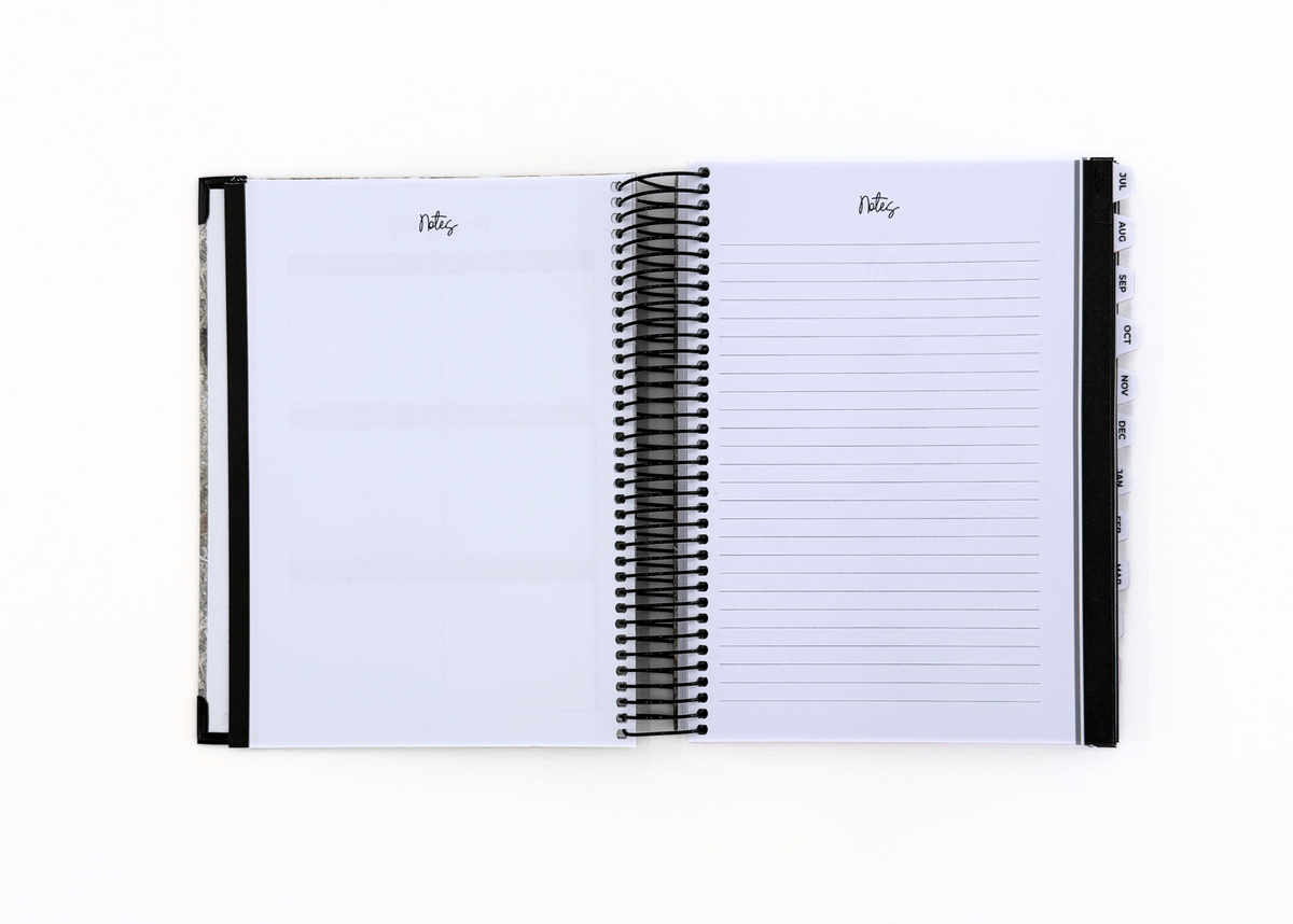 2026-2027 Black Leather Look Daily Planner