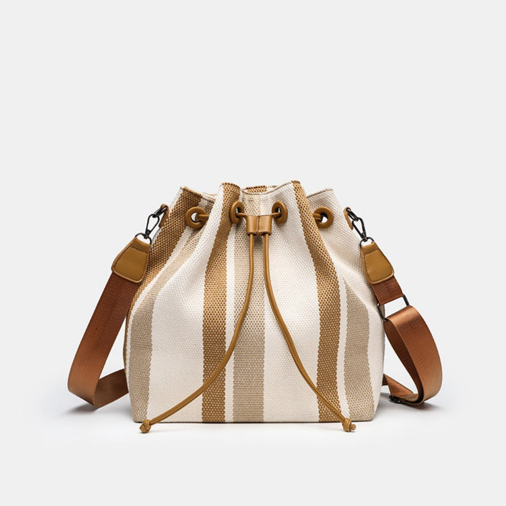 Vintage Canvas Crossbody Bucket Bag