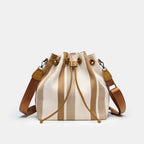 Vintage Canvas Crossbody Bucket Bag