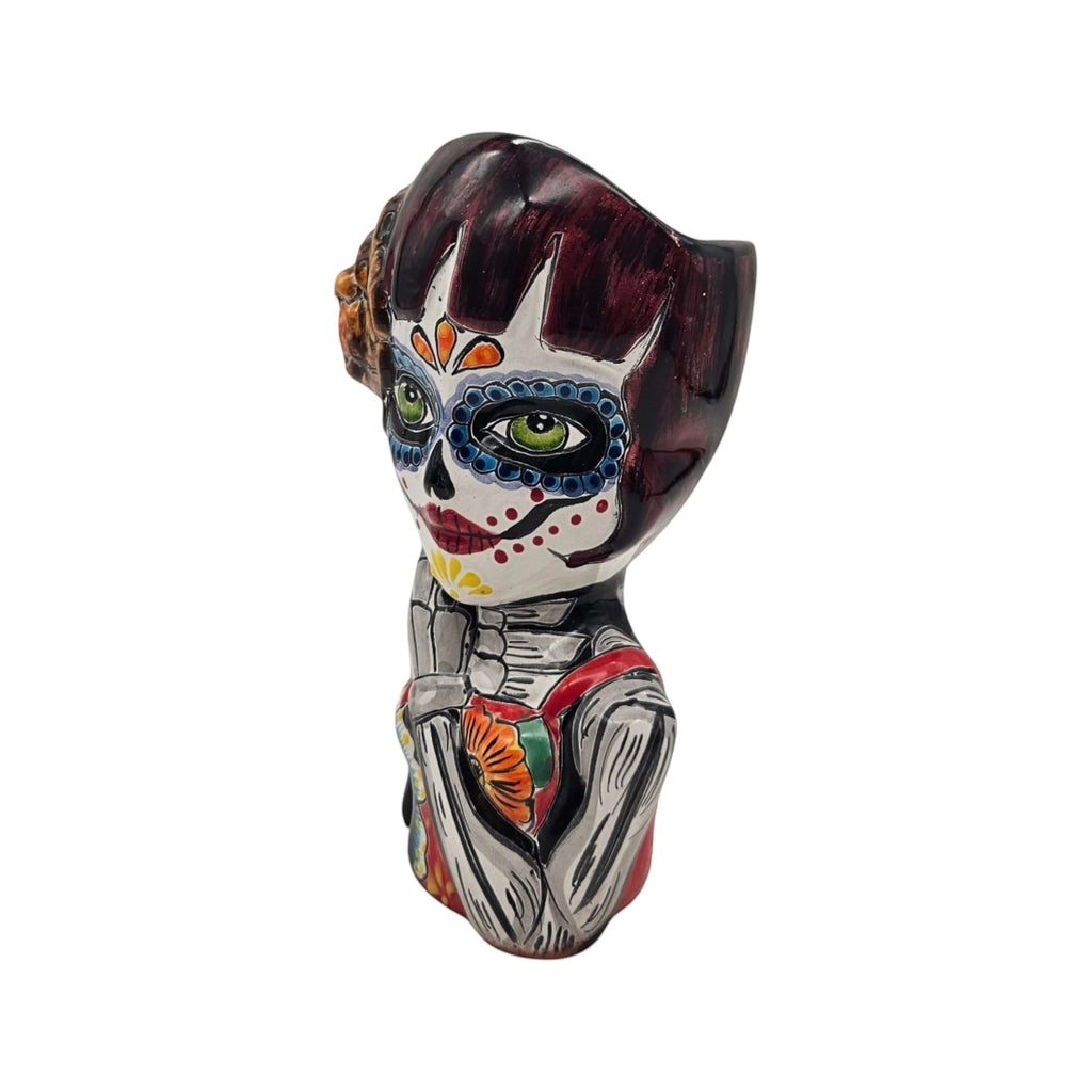 Talavera Day of the Dead Face Planter | Handmade Skull Ceramic Pot