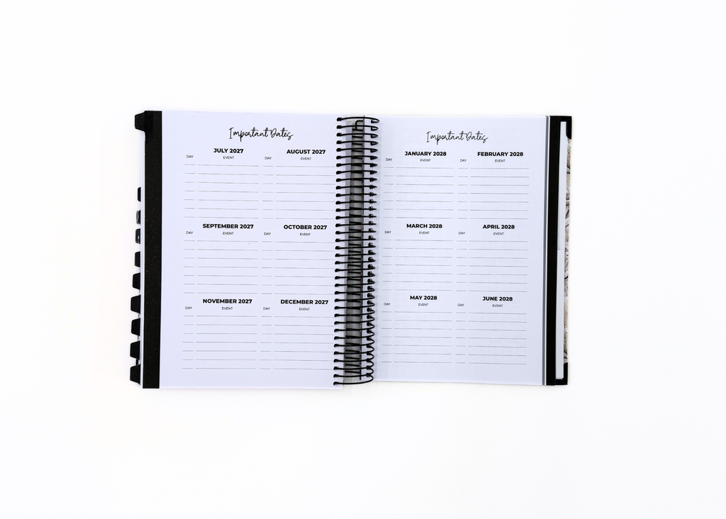 2026-2027 Black Leather Look Daily Planner