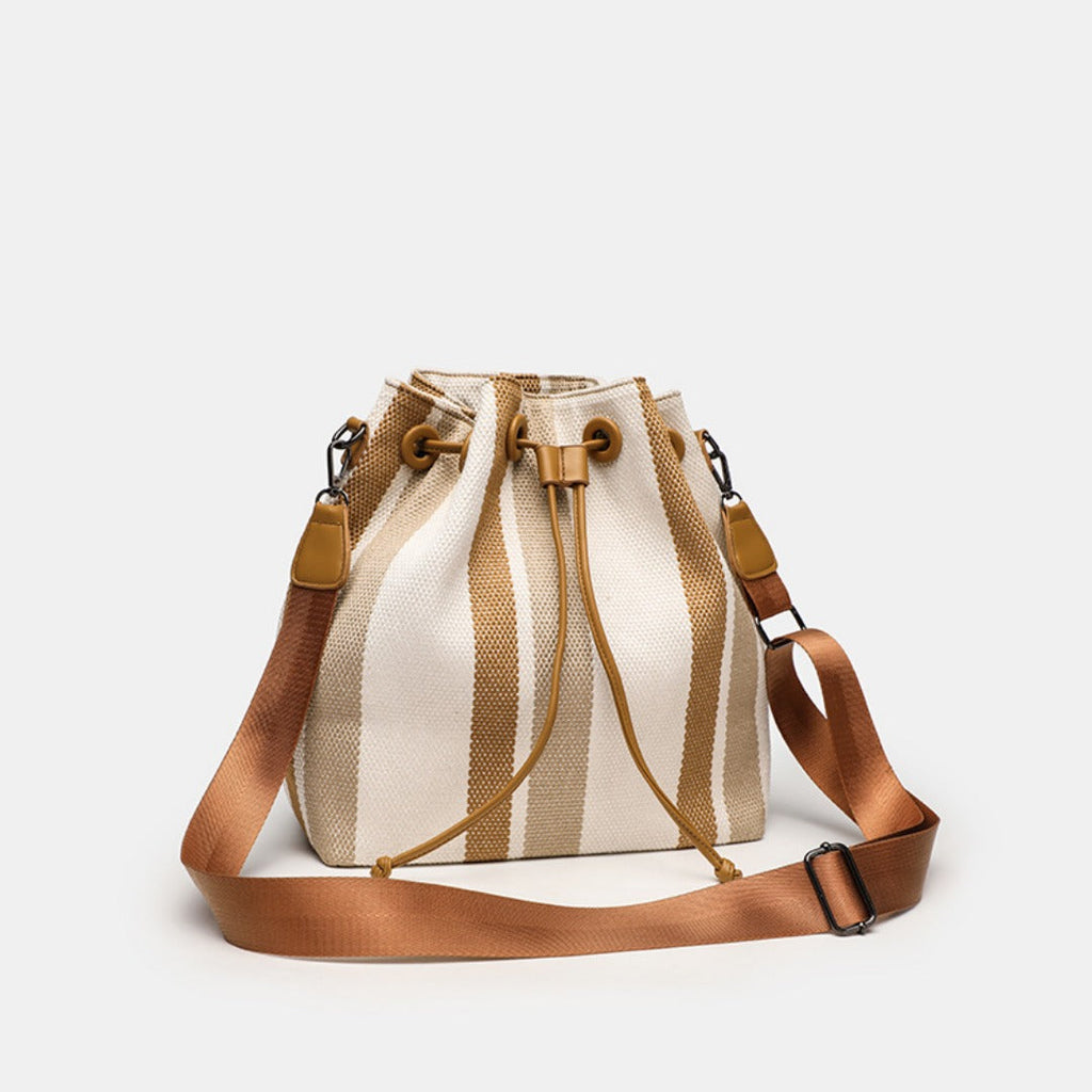 Vintage Canvas Crossbody Bucket Bag