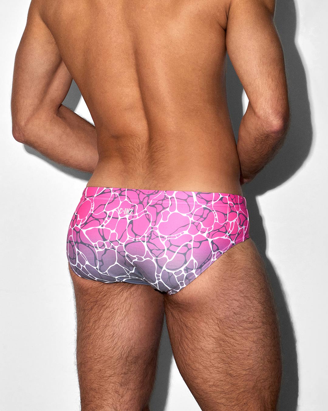 Men’s Acqua & Pink Low-Rise Swim Brief
