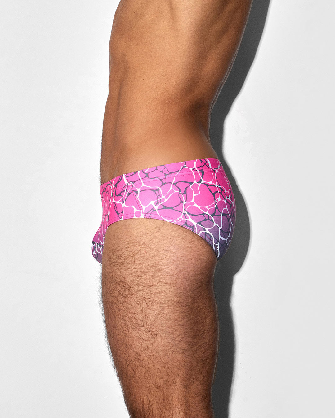 Men’s Acqua & Pink Low-Rise Swim Brief