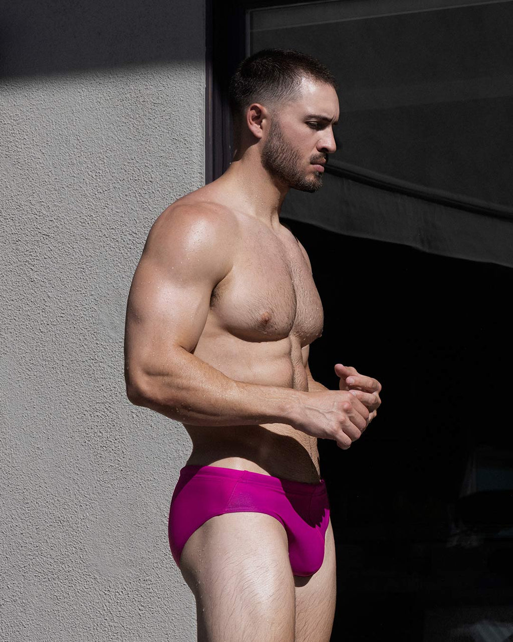 Men’s Raspberry Pink Low-Rise Swim Brief