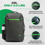 Island Hopper 2.0 Travel Backpack – New Matte Black | Lightweight Waterproof 28L & 34L