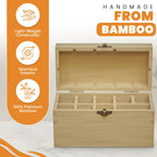 9 Slotted Large Wooden Bamboo Handcrafted Storage Box for Gold Silver Platinum Acid Jewelry Test Kit and Supplies
