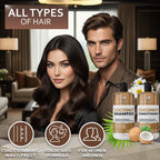 Coconut Shampoo and Conditioner Set 16 Fl Oz Set of 2 Sulfate Free Deep Moisturizing Hydrating Anti Frizz Formula for Women and Men Professional Salon Grade Dry Damaged Hair Care Products