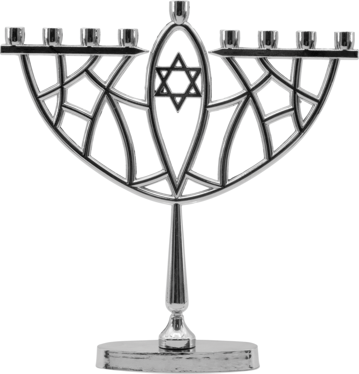 Chrome Plated Prismatic Menorah