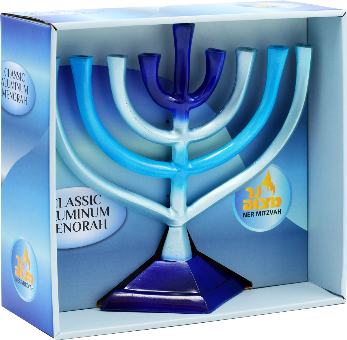 Blue Gradient Aluminum Menorah