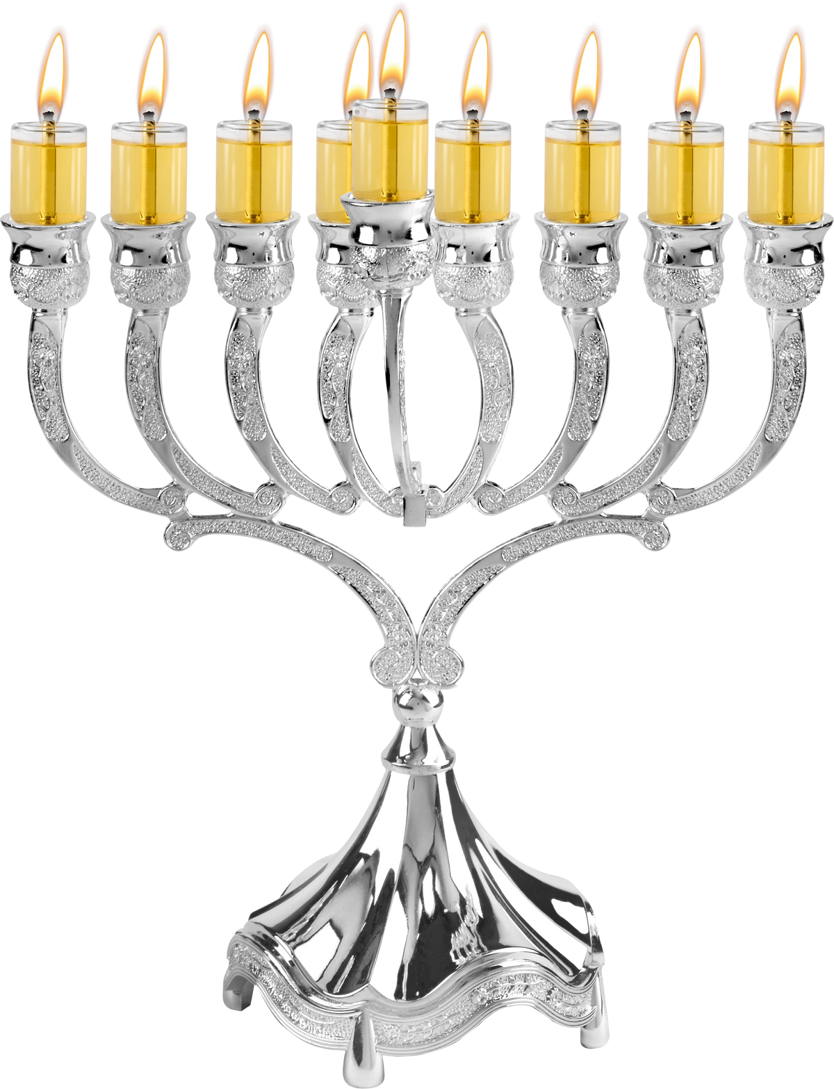 Silver Plated Oil Menorah