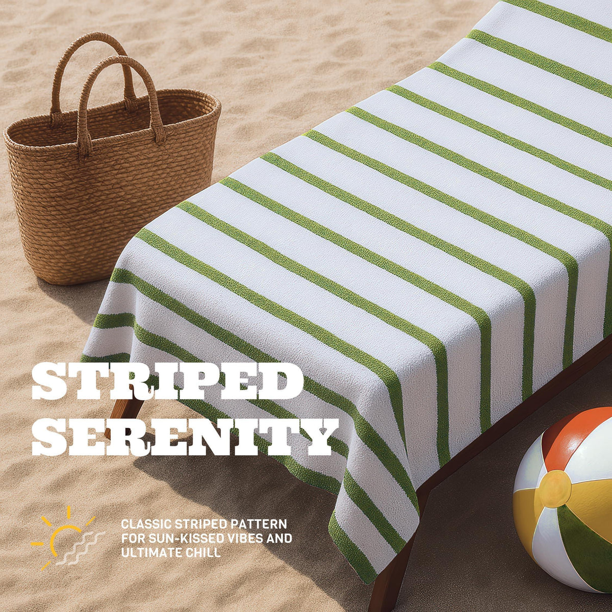 Oversized Cotton Striped Pool & Beach Towels – 3 Pack