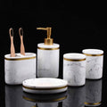 5-Piece Marble-Look Resin Bathroom Accessory Set