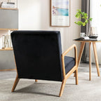 Classic Mid-Century Accent Chair with Open Wood Frame & Plush Cushioning