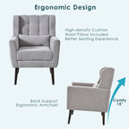 Modern Chenille Accent Armchair with Lumbar Pillow