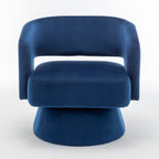 Velvet 360° Swivel Barrel Accent Chair