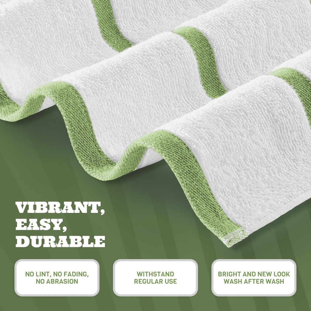 Oversized Cotton Striped Pool & Beach Towels – 3 Pack