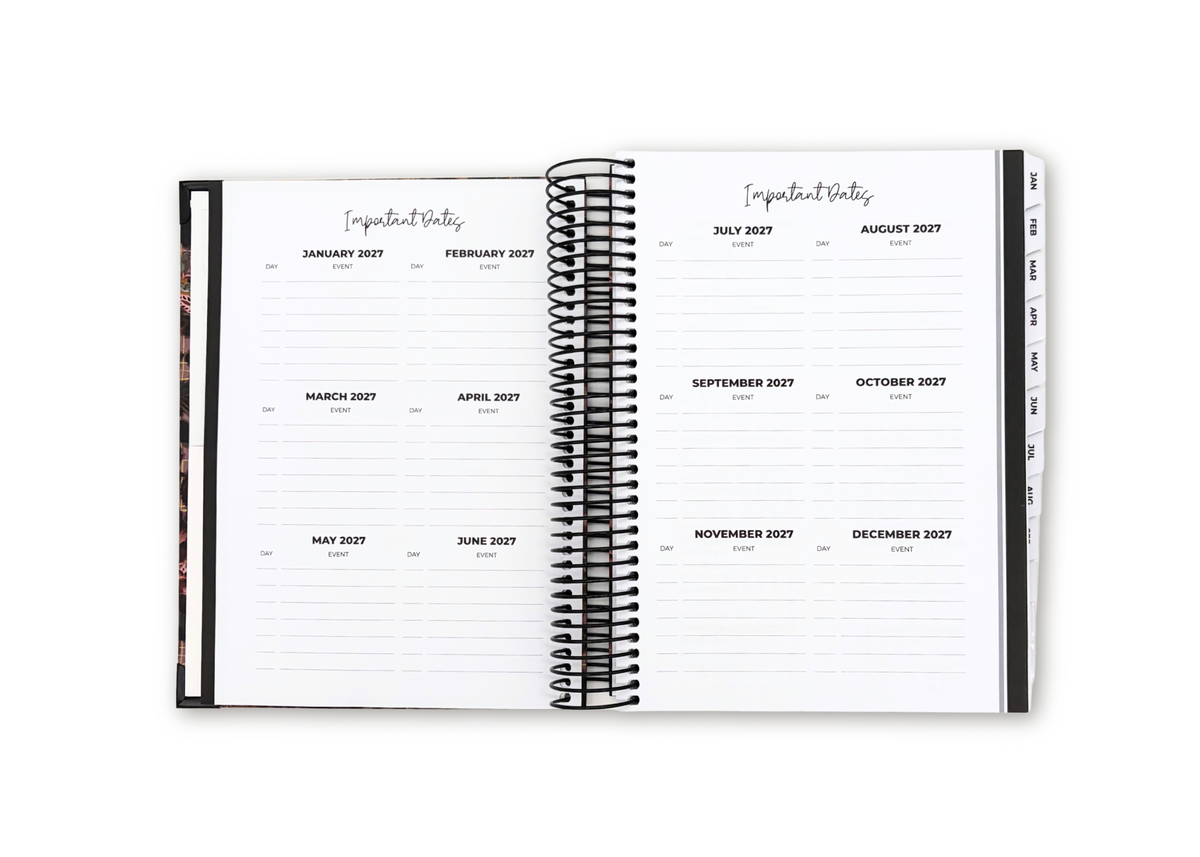 2027 Velvet Floral Daily Planner Basic Bundle