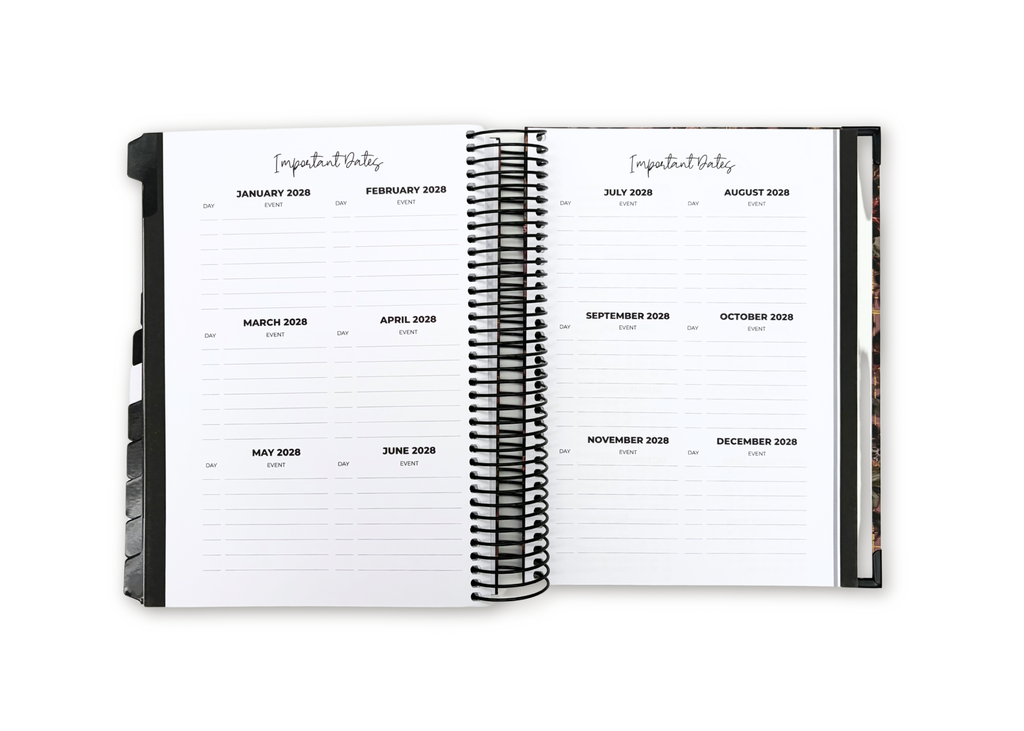 2027 Black Leather Look Daily Planner Basic Bundle
