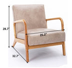 Classic Mid-Century Accent Chair with Open Wood Frame & Plush Cushioning