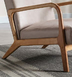 Classic Mid-Century Accent Chair with Open Wood Frame & Plush Cushioning