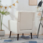 Modern Chenille Accent Armchair with Lumbar Pillow