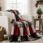 Sunset Maple Farmhouse Plaid Throw Blanket