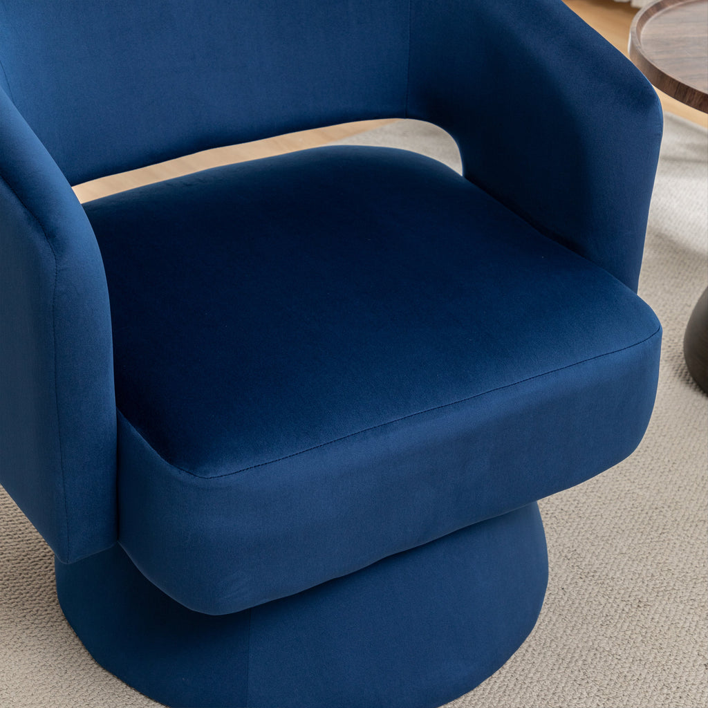 Velvet 360° Swivel Barrel Accent Chair