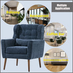 Modern Chenille Accent Armchair with Lumbar Pillow