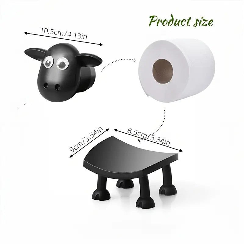 Sheep-Shaped Toilet Paper Holder – Decorative Bathroom Storage Rack