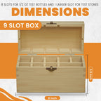 9 Slotted Large Wooden Bamboo Handcrafted Storage Box for Gold Silver Platinum Acid Jewelry Test Kit and Supplies