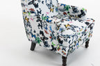 Upholstered Accent Chair - Vintage Armchair with Solid Wood Legs