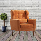 Modern Chenille Accent Armchair with Lumbar Pillow