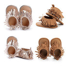 Baby Girls’ Fringe Moccasin Sandals – 0–12 Months